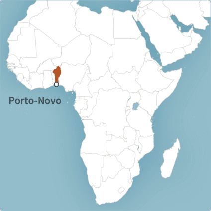 Map of Porto-Novo, Benin