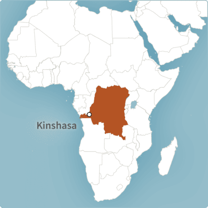 Map of Kinshasha, Democratic Republic of Congo