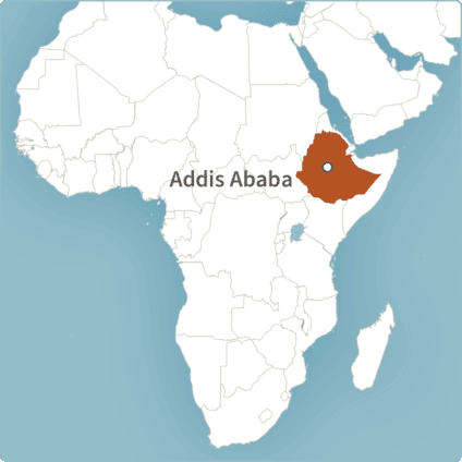Map of Addis Ababa, Ethiopia
