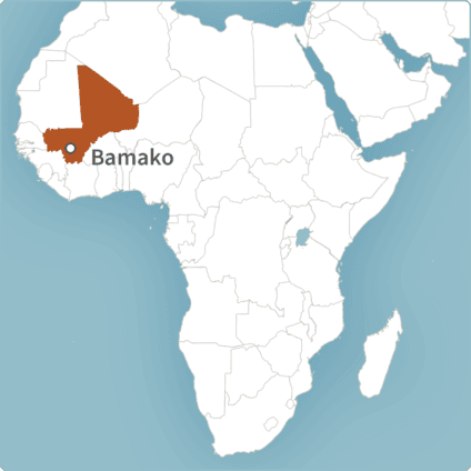 Map of Bamako, Mali