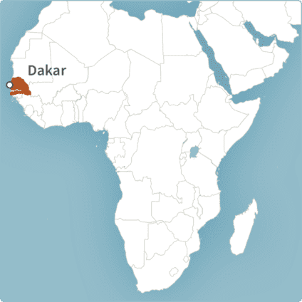 Map of Dakar, Senegal