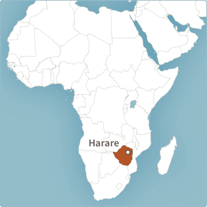 Map of Harare, Zimbabwe